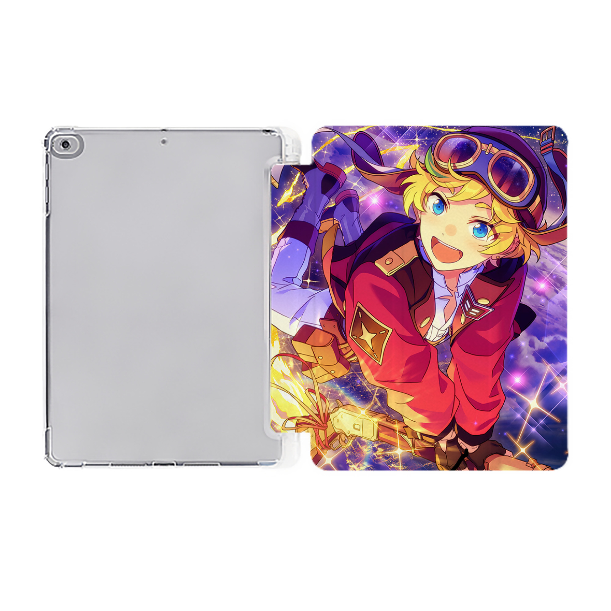 （画像用） あんさんぶるスターズ! Ensemble Stars IPad ケース ペン収納付き 三つ折りスタンド PUレザー×シリコン 対応機種9.5/10.5/10.9インチ